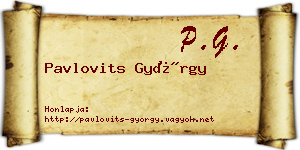 Pavlovits György névjegykártya