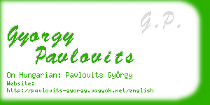 gyorgy pavlovits business card