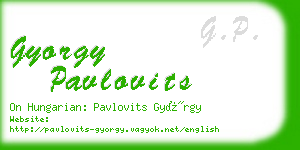 gyorgy pavlovits business card